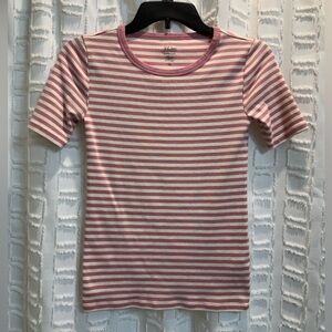 J. Crew Pink and Cream Striped Kids Tee